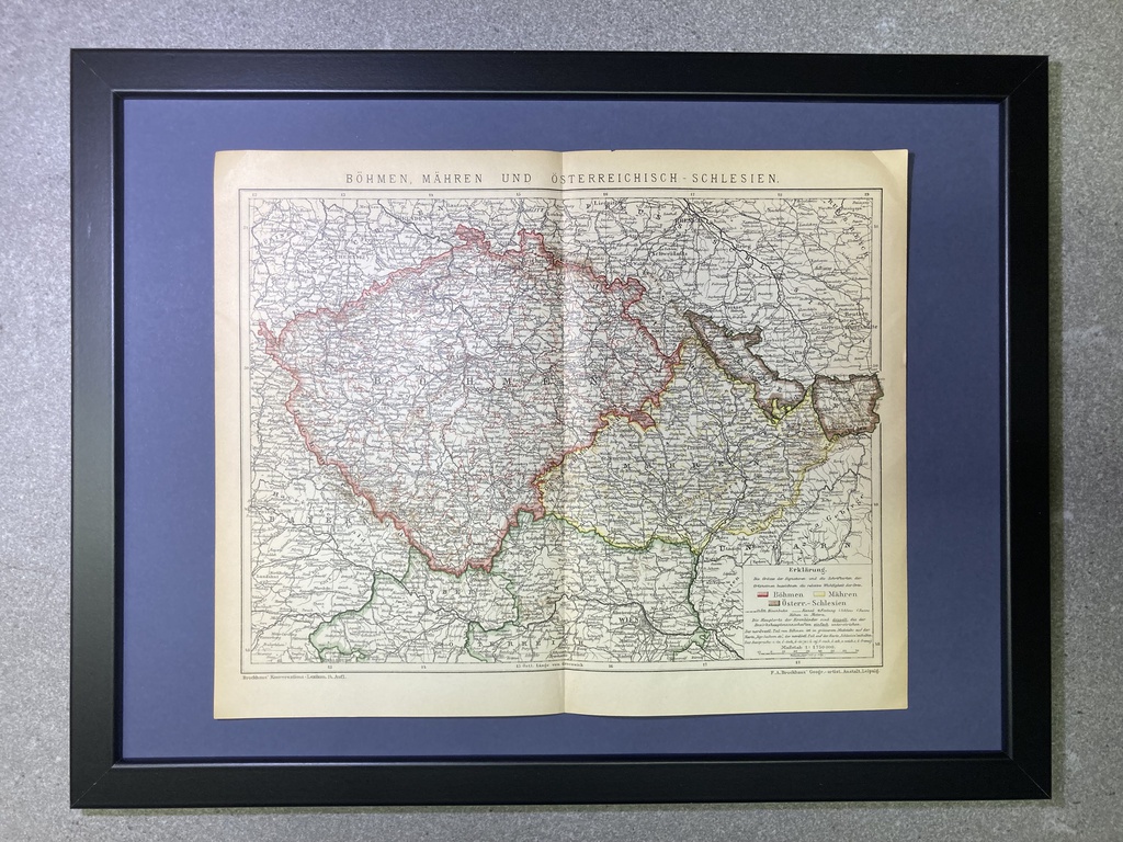 Landkarte Böhmen, Mähren & Österreich - Schlesien