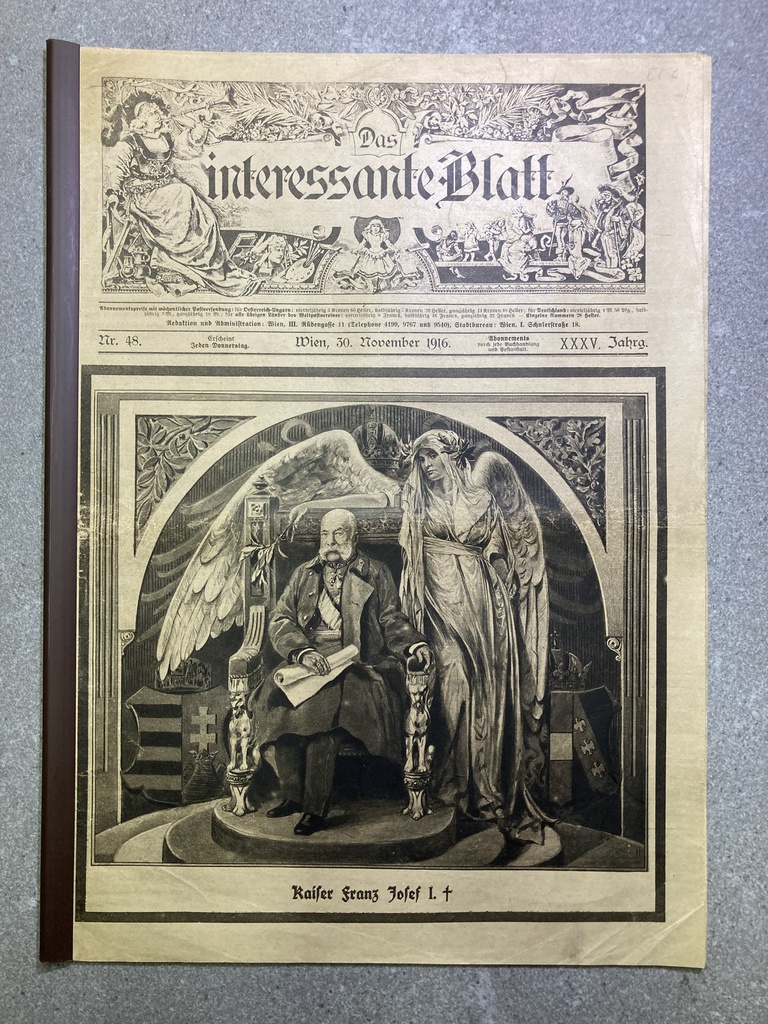 History Zeitung: Tod Kaiser Franz Joseph I Das Interessante Blatt vom 30. November 1916