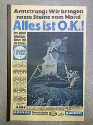 History Zeitung: 1. Mondlandung Express vom 21. Juli 1969 – Abendausgabe (blau)